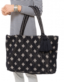 Lina Large Midnight Woven Tote