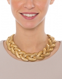 Matte Gold Single Braid Necklace