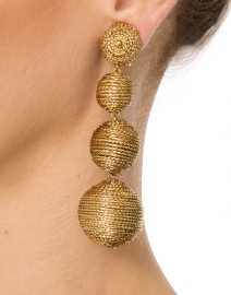 Gold Woven Clip Earrings