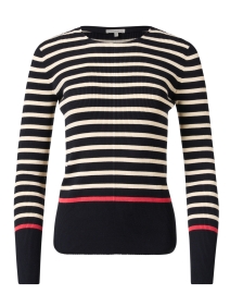 Navy Striped Ribbed Sweater