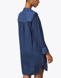 Back image thumbnail - 120% Lino - Navy Linen Dress