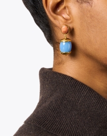 Look image thumbnail - Lizzie Fortunato - Canyon Peach and Blue Earrings