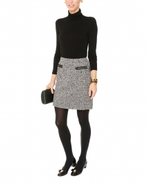 Astrala Black and Ivory Tweed Skirt
