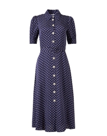 Valerie Navy Polka Dot Shirt Dress