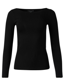 Black Soft Touch Boatneck Top