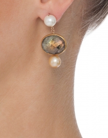 Elizabeth Pearl and Labradorite Drop Earrings