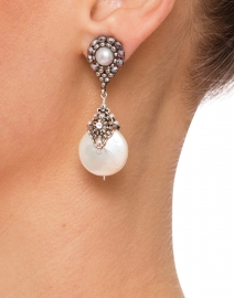 Freshwater Pearl and Crystal Drop Earrings