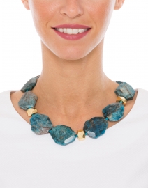 Gold and Apatite Collar Necklace
