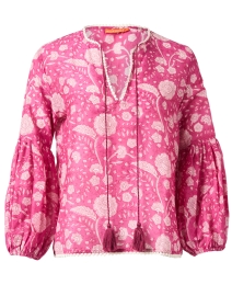 Product image thumbnail - Oliphant - Pink Print Silk Cotton Top