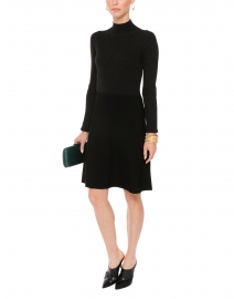 Charcoal and Black Knit A-line Dress