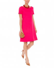 Hot Pink Stretch Cotton Pique Dress