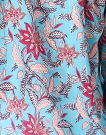 Fabric image thumbnail - Ro's Garden - Deauville Blue and Pink Print Shirt Dress