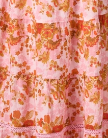 Fabric image thumbnail - Ro's Garden - Jinette Pink and Orange Print Maxi Dress