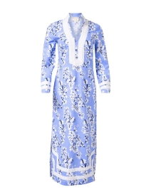 Product image thumbnail - Sail to Sable - Blue and White Print Linen Tunic Dress