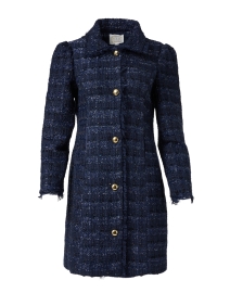 Navy Sparkle Tweed Coat