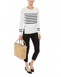 La Tremblade White and Black Striped Sweater