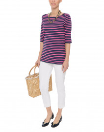 Phare Navy and Hot Pink Striped Top