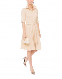 Audrey No. 2 Beige Stretch Cotton Poplin Dress
