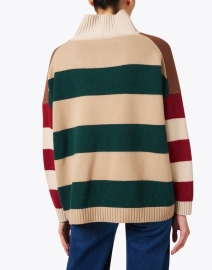 Back image thumbnail - Weekend Max Mara - Benito Beige Multi Stripe Wool Sweater