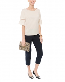 Borel Sand Top with Flutter Macrame Sleeves