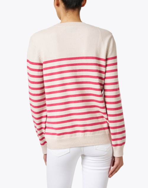 Back image - A.P.C. - Phoebe Beige Striped Cashmere Sweater