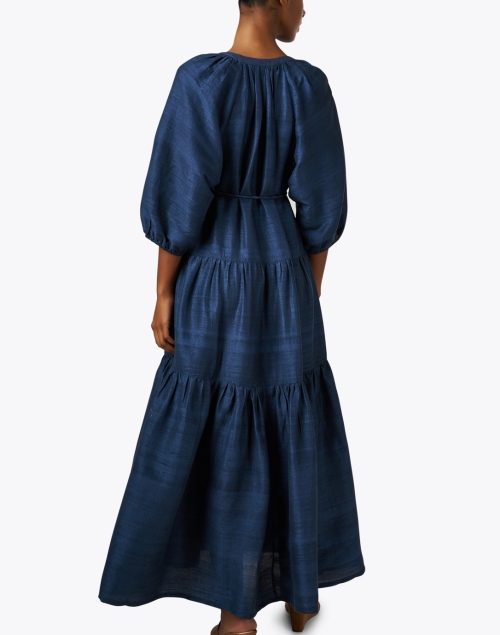 Back image - Apiece Apart - Mitte Navy Silk Dress