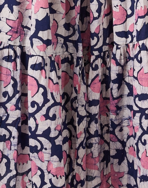 Fabric image - Apiece Apart - Uva Navy and Pink Print Cotton Dress