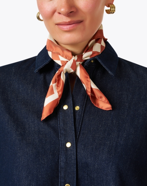 Look image - Bembien - Alessia Red Check Silk Twill Scarf