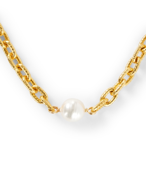 Front image - Ben-Amun - Gold Chain Pearl Necklace
