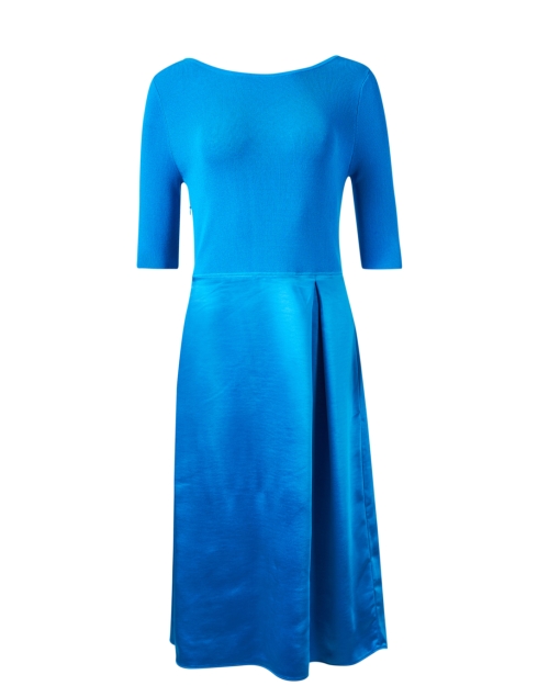 Product image - BOSS - Blue Knit and Satin Dress
