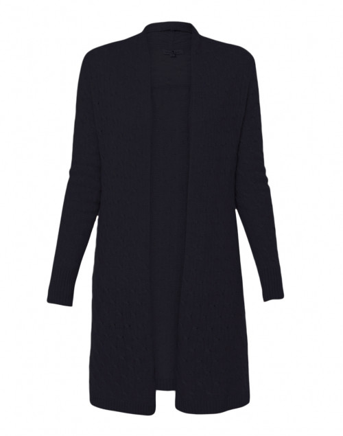 Product image - Cortland Park - Sophie Navy Cable Knit Cashmere Cardigan
