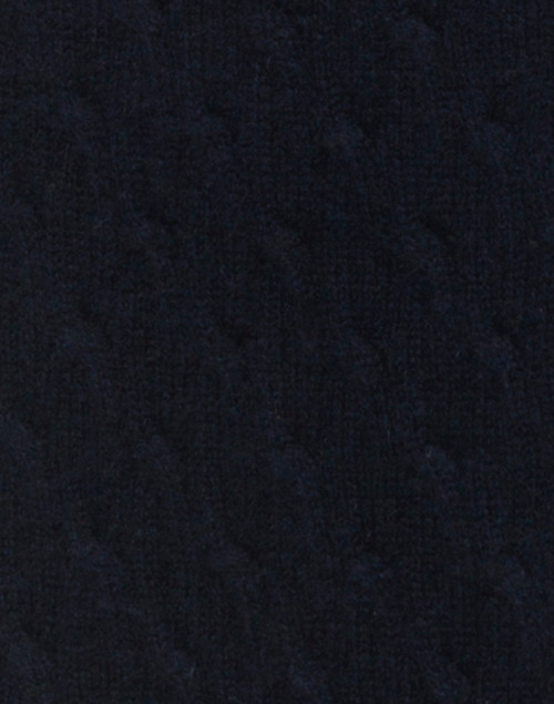 Fabric image - Cortland Park - Sophie Navy Cable Knit Cashmere Cardigan