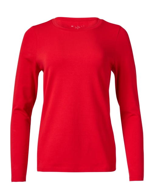 Product image - E.L.I. - Red Pima Cotton Ruched Sleeve Top