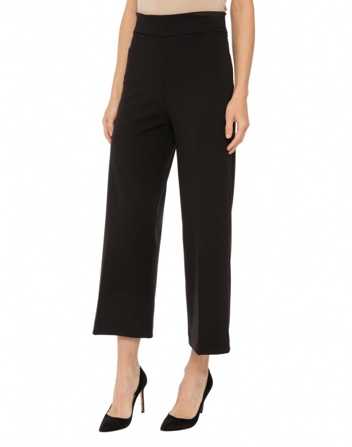 Front image - Fabrizio Gianni - Black Crepe Wide Leg Pull-On Ankle Pant