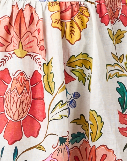 Fabric image - Farm Rio - White Multi Print Linen Dress