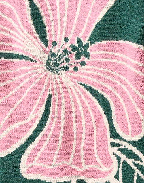 Fabric image - Farm Rio - Green Floral Intarsia Sweater