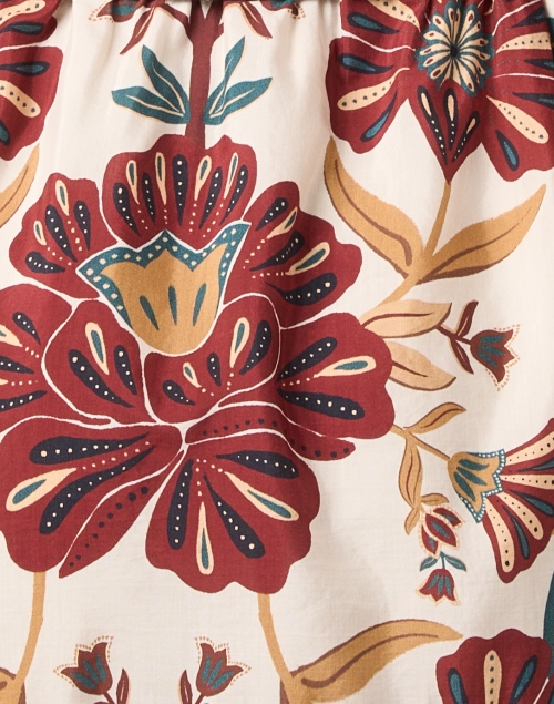 Fabric image - Farm Rio - Riad Cream Floral Print Shirt Dress