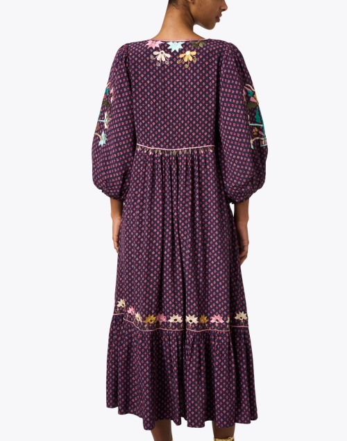 Back image - Figue - Lottie Purple Embroidered Dress