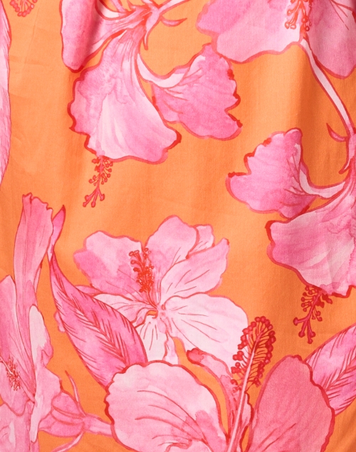 Fabric image - Finley - Alex Orange and Pink Floral Cotton Shirt Dress