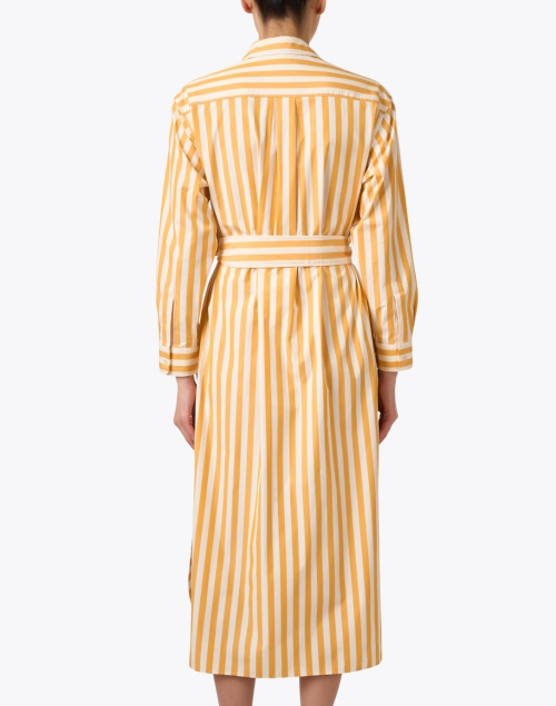 Back image - Weekend Max Mara - Falasco White and Orange Striped Shirt Dress