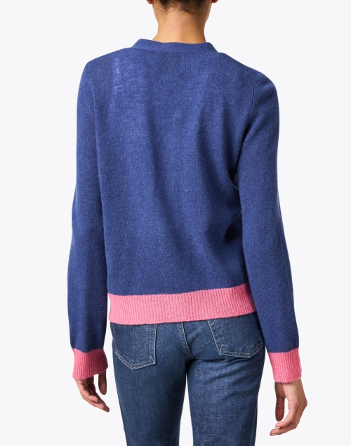 Back image - Jumper 1234 - Blue and Pink Cashmere Cardigan