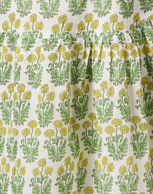 Fabric image - Ro's Garden - Deauville Yellow Floral Print Shirt Dress
