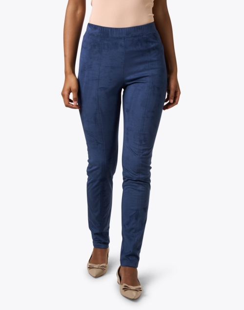 Front image - Max Mara Leisure - Brera Blue Faux Suede Pant