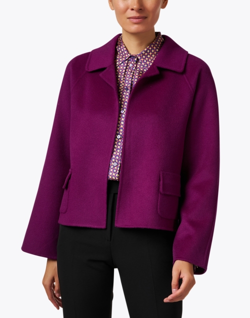 Front image - Odeeh - Cyclamen Purple Wool Cashmere Jacket