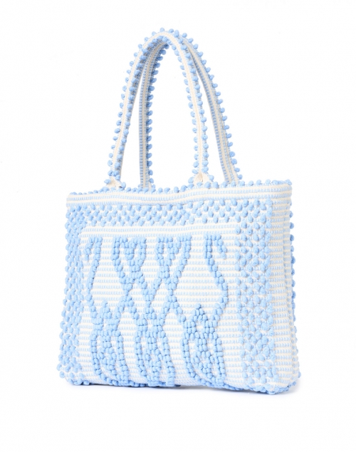 Front image - Casa Isota - Ava Periwinkle Geo Woven Cotton Shoulder Bag
