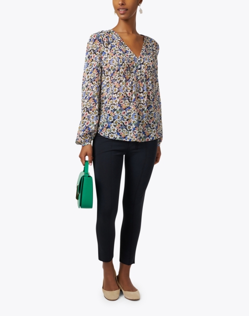 Lowell Multi Floral Silk Blouse 