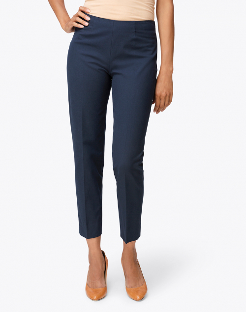 Front image - Piazza Sempione - Monia Navy Stretch Cotton Pant