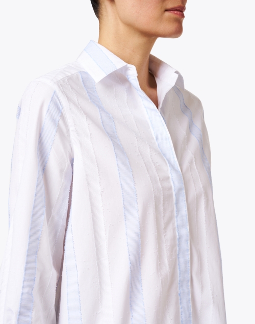 Extra_1 image - Purotatto - Blue and White Striped Cotton Shirt