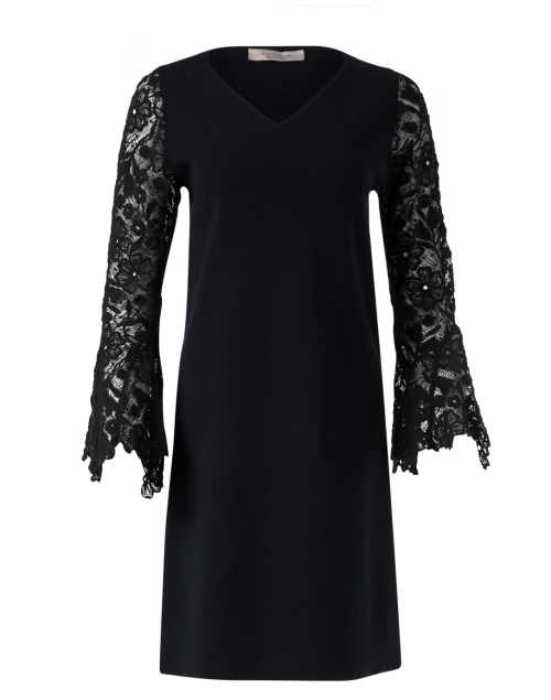 Product image - D.Exterior - Black Stretch Wool Lace Dress