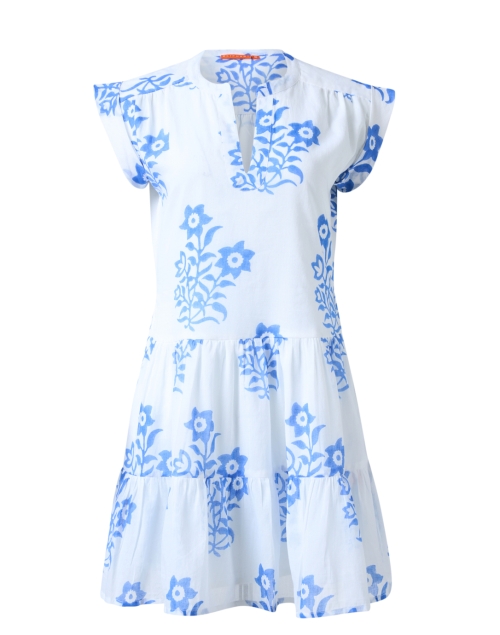 Product image - Oliphant - White and Blue Print Cotton Dress